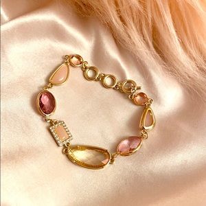 Gold and cubic zirconia bracelet